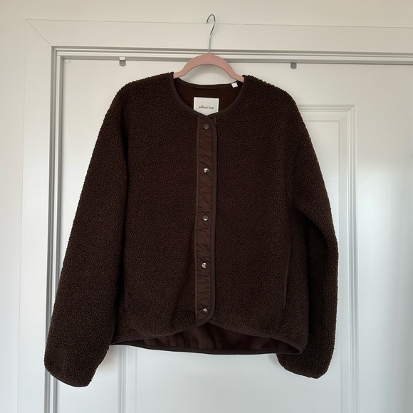 Wilfred Free Sherpa Liner Jacket in Rich Mocha Brown size M - Picture 2 of 6